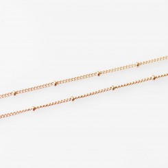Station Necklace - 18 - 20 inch adjustable - Rose Gold Tone